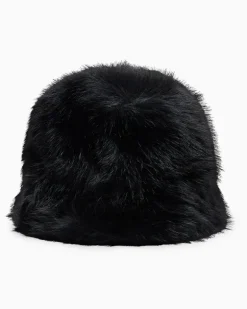 Wende-Fischerhut Up For Party Kunstfell leichtes Nylon Schwarz