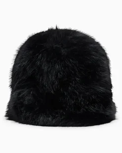 Wende-Fischerhut Up For Party Kunstfell leichtes Nylon Schwarz