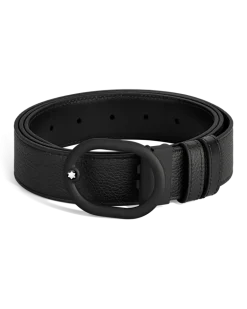 Wendegürtel aus Leder in Schwarz/Schwarz mit ovaler Schließe mm - MB221028 - Gürtel