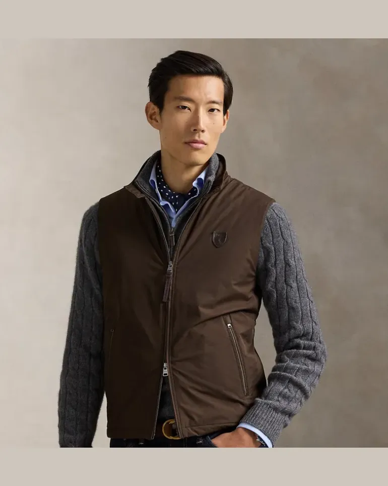 Weste Abottson aus Gabardine Brown
