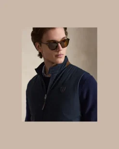 Weste Abottson aus Gabardine Blue