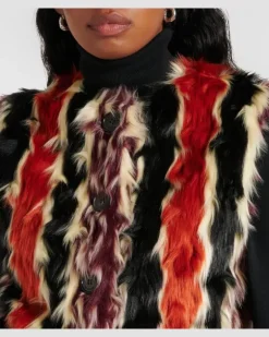 Weste aus Faux Fur Multicolor