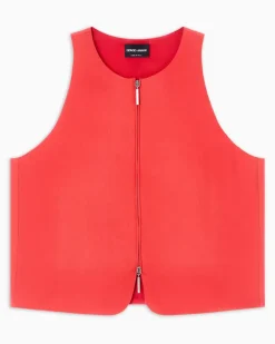 Weste aus gewaschenem Seidencrêpe Rot