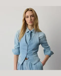 Weste Clarissa aus Baumwolldenim Blue