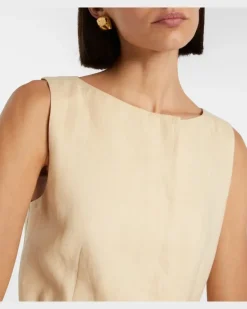 Weste Pamela aus Leinen Beige