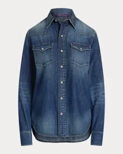 Westernhemd Payson aus Baumwolldenim Blue