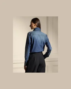 Westernhemd Payson aus Baumwolldenim Blue