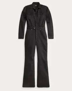 Western-Overall aus Denim Black