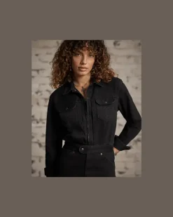 Western-Overall aus Denim Black