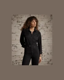 Western-Overall aus Denim Black
