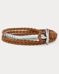 Wickelarmband aus Leder mit Poloschläger Grey