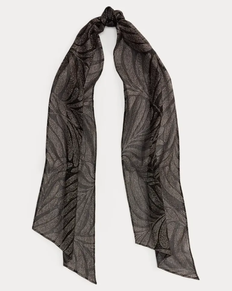 Wickelschal aus foliertem Knitterchiffon Brown