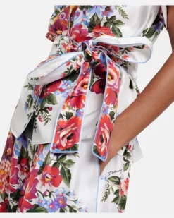 Wickeltop aus Seiden-Twill Weiß