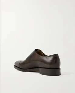 William Leather Monk-Strap Shoes Brown