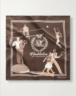 Wimbledon Printed Silk-Twill Pocket Square Brown