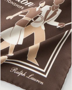 Wimbledon Printed Silk-Twill Pocket Square Brown