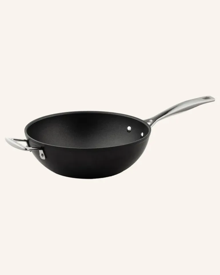 Wok-Pfanne Aluminium Antihaft silber Schwarz