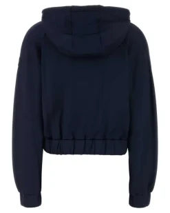 Women Blue Stretch Jersey Sweatshirt 772 Maglieria Sweater Navy