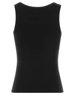 Women Boke Tank Top Black Cotton Elastane Sweater