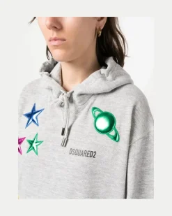 Women Cool Patch-Detail Hoodie Aw23 W Grey