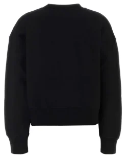 Women Cotton Jersey Sweatshirt Black Sweater