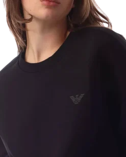 Women Crewneck Logo Sweatshirt Black Clothing ><noscript><img width=