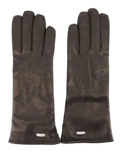 Women Leather Calfskin Gloves Black