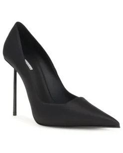 Women's Amelia Pumps Nero Calf Leather Bos Taurus High Heel Shoes Black