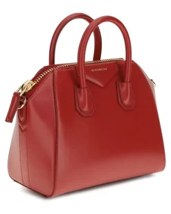 Women's Antigona Mini Handbag Vermillon Calf Leather Bos Taurus Handbags Hand Bags antigona Red
