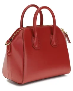 Women's Antigona Mini Handbag Vermillon Calf Leather Bos Taurus Handbags Hand Bags antigona Red