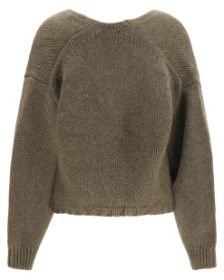 Women's Axel V-Neck Cardigan Artichoke Kashmir-Capra Hircus Kashmir/capra Sweater Green