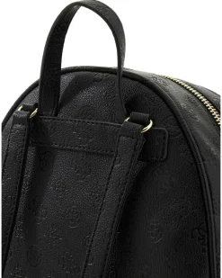 Women's Backpack Black Logo Polyurethane Bags - Backpacks