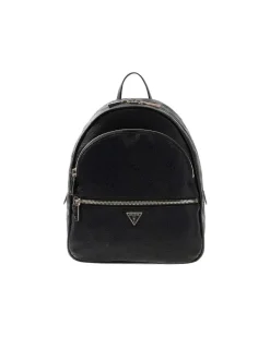 Women's Backpack Black Logo Polyurethane Bags - Backpacks