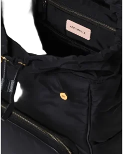 Women's Backpack Black Polyester Cowhide