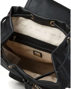 Women's Backpack Black Polyurethane Bags - Backpacks