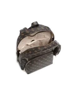 Women's Backpack Brown Logo Polyurethane Bags - Backpacks