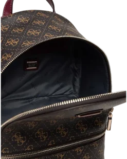 Women's Backpack Brown Logo Polyurethane Bags - Backpacks