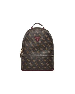 Women's Backpack Brown Logo Polyurethane Bags - Backpacks