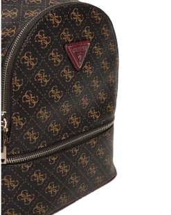 Women's Backpack Brown Logo Polyurethane Bags - Backpacks