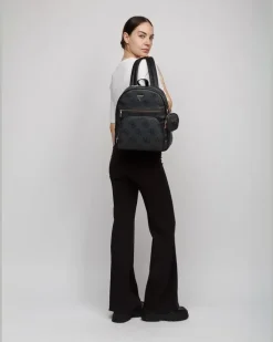 Women's Backpack Coal Logo Polyurethane Bags - Backpacks Black
