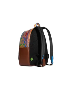 Women's Backpack Multicolour Coated Canvas Multicolor