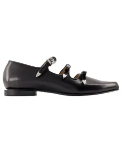 Women's Ballerina Black Calfskin