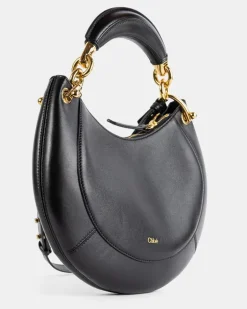 Women's Banana Top Handle Bag Black Lambskin Nappa Leather