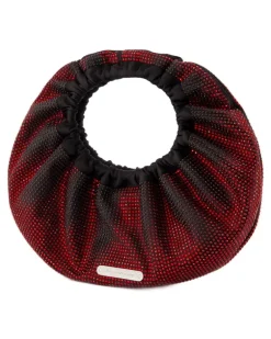 Women's Beaded Top Handle Bag Red Synthetic