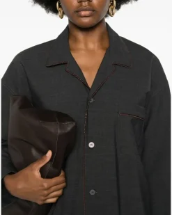Women's Bead-Trim Shirt Aw24 W Dark