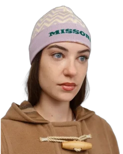 Women's Beanie Pale Lilac-Beige Wool Accessories Purple