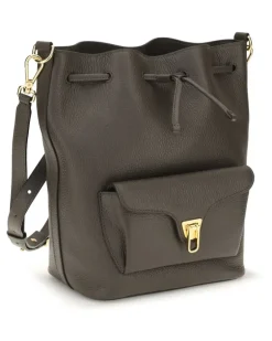 Women's Beat Generation Bucket Bag Fango Calf Leather Bos Taurus Gray