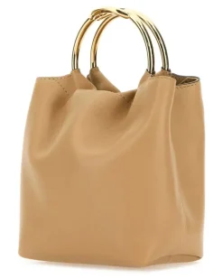 Women's Beige Leather Bucket Bag Cappuccino Borse A Secchiello