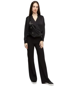 Women's Belt Bag Black Polyurethane - Other
