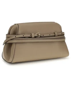Women's Belt-Detail Clutch Ecru Goatskin-Hircus Goatskin Clutches Goatskin/hircus Beige